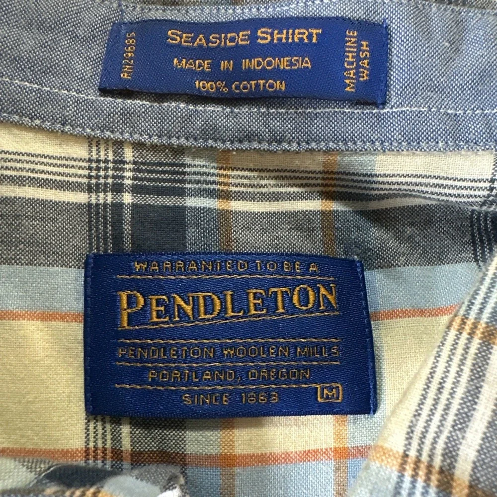 Pendleton Seaside Short Sleeve Shirt Mens Large Plaid Multicolor M Button‎ Down